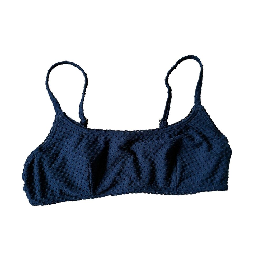 Peony Australia Navy Blue Bikini Top Size 8 EUC Retails $150 Floral Boho Coastal